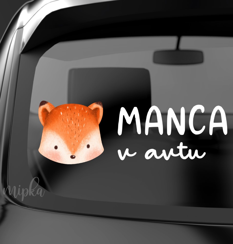 Nalepka Otrok v avtu Lisička
