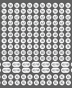 Preslikač številke za označevanje velikosti oblačil - na podlagi